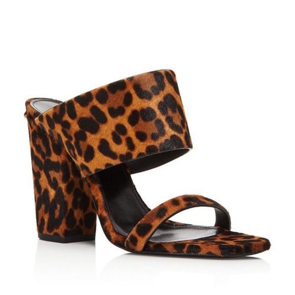 Saint Laurent OAK WOMENS PONY PRINT SANDAL SZ 37 US 7 - Picture 3 of 16